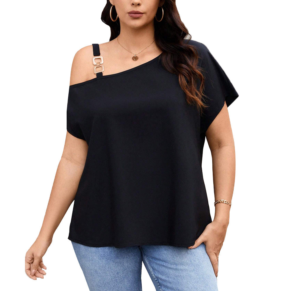 Damen asymmetrisches Oberteil mit modischem Schulterdesign R&B