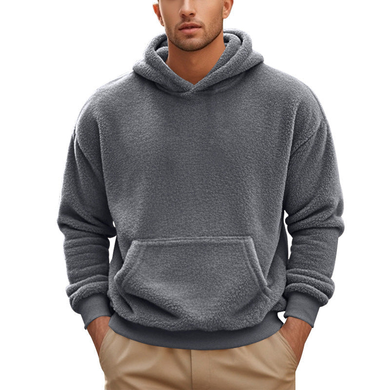 Herren Kuscheliger Fleece-Hoodie mit Kängurutasche R&B
