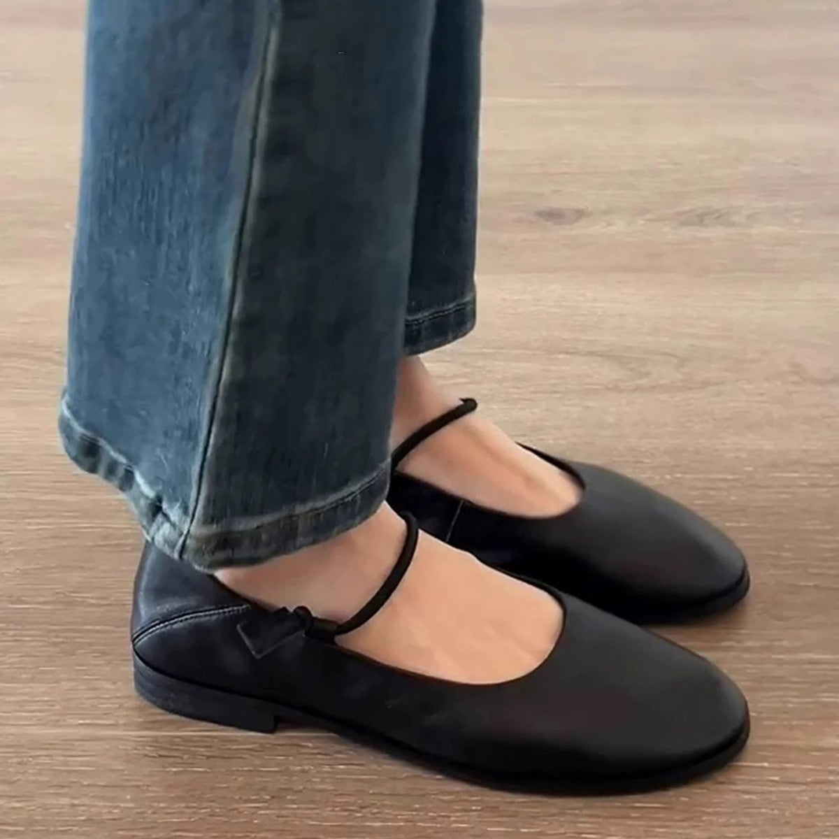 Damen elegante Ballerinas mit verstellbarem Riemen R&B
