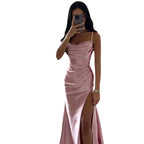 Damen Glamouröses Abendkleid mit seitlichem Schlitz und raffinierten Raffungseffekten R&B