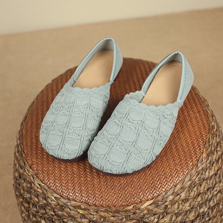 Damen Komfortable Ballerinas mit modischem Strickdesign R&B
