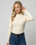 Damen Strickpullover Slim-Fit Stehkragen Langarm Shirt Fleece-Futter