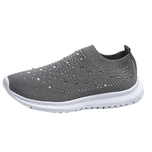 Damen Glitzernde Slip-On Sneaker mit atmungsaktivem Obermaterial und rutschfester Sohle R&B