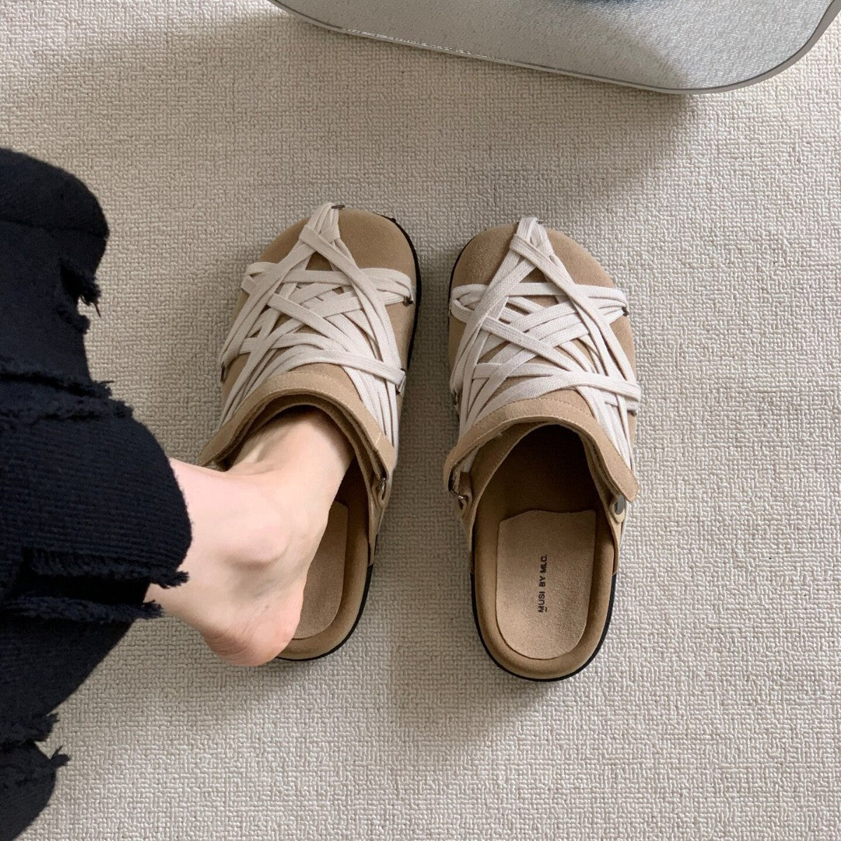 Damen Clogs mit geflochtenem Design und komfortablem Fußbett R&B