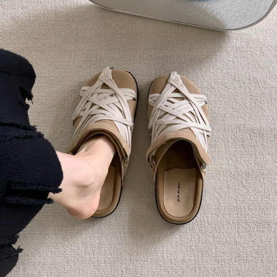 Damen Clogs mit geflochtenem Design und komfortablem Fußbett R&B