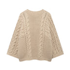 Damen Strickpullover im lässigen Oversize-Schnitt mit aufwendigem Zopfmuster R&B