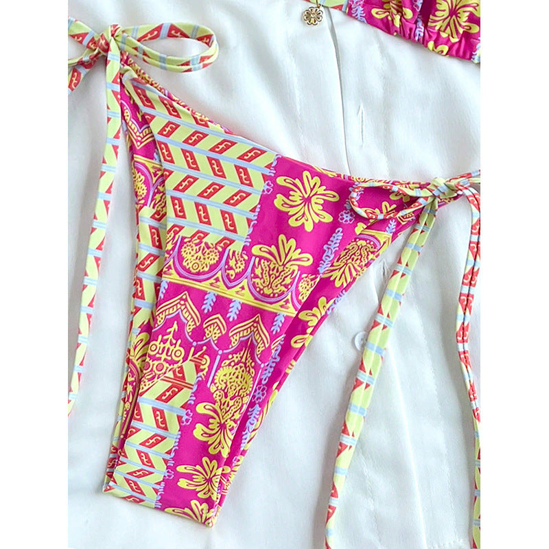 Damen Triangel-Bikini mit verstellbaren BindR&Bändern und raffinierten Mustern R&B