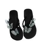 Damen Zehentrenner-Sandalen mit dekorativen Schmetterlingsapplikationen und rutschfester Sohle R&B