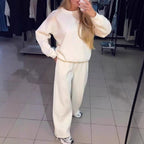 Damen Sportliches Lounge-Set mit gepunktetem Muster und elastischem Bund R&B