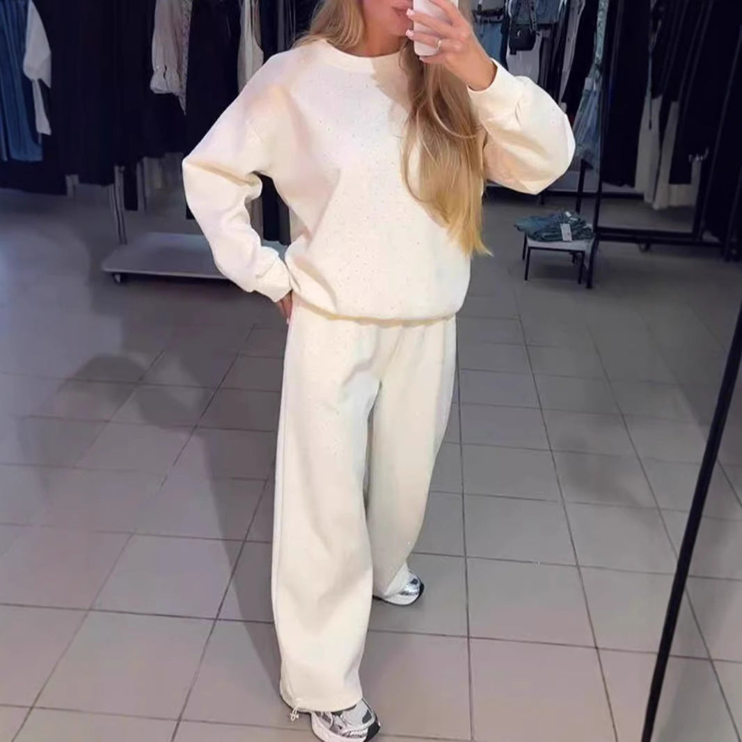 Damen Sportliches Lounge-Set mit gepunktetem Muster und elastischem Bund R&B