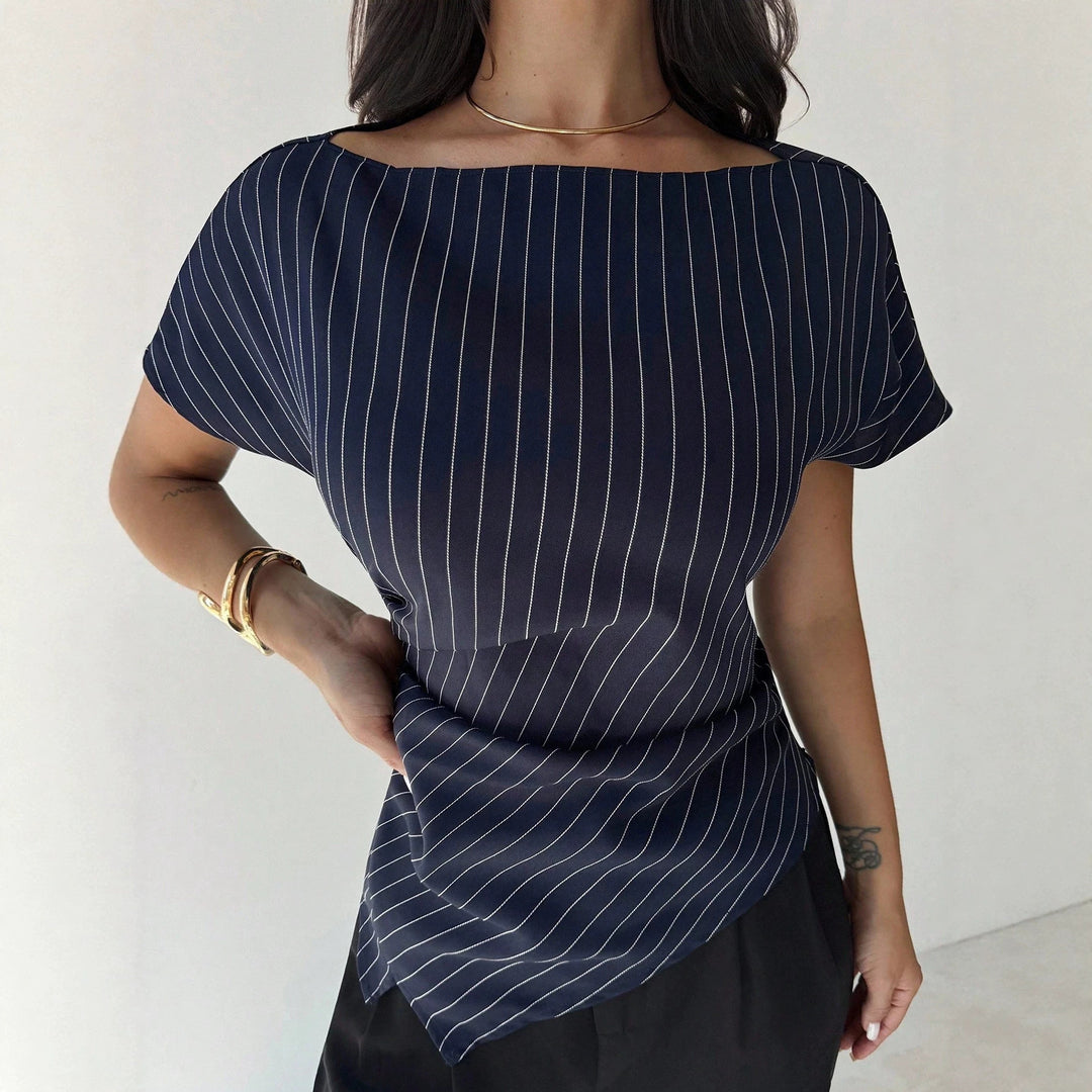 Damen stilvolles Oberteil mit feinem Streifenmuster und weichem Fall R&B