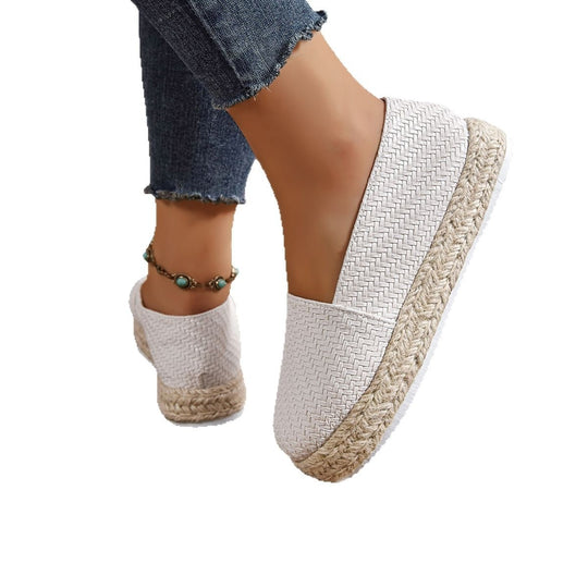 Damen Espadrilles mit flexiblem Kork-Sohle und trendiger Webstruktur R&B