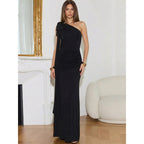 Damen Elegantes Wickelkleid mit asymmetrischem Ausschnitt und Schulterdetails R&B