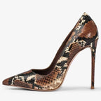 Femme Spitz-Zehen High-Heeled Python-Print Pumps R&B