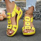 Damen Sandalen mit modischen Cut-Outs und elegantem Schmuckdesign R&B