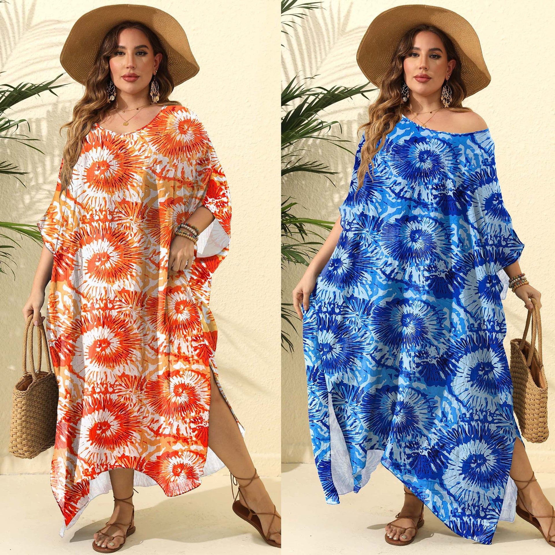 Damen Maxikleid mit floralem Muster R&B