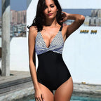 Damen Eleganter Bademode-Einteiler mit innovativem Knoten-Design R&B