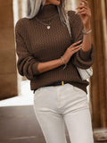 Damen Rollkragenpullover mit strukturiertem Muster und lässiger Passform R&B