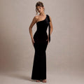 Damen Elegantes Maxikleid mit asymmetrischem Träger und figurbetontem Schnitt R&B