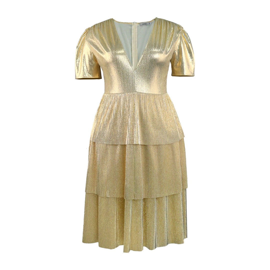 Damen Glänzendes Abendkleid mit voluminösem Rüschendesign R&B