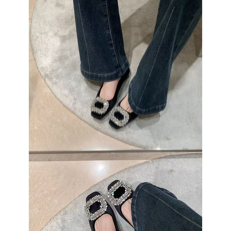Damen Edle Pumps mit funkelndem Schmuckdetail und bequemer Innensohle