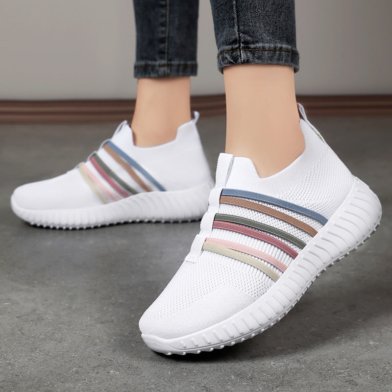 Damen Bequeme Sportliche Slip-On Sneakers mit atmungsaktivem Obermaterial