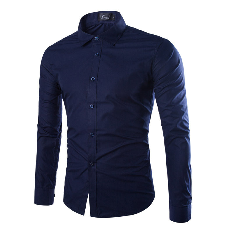 Herren elegante Langarmhemd R&B