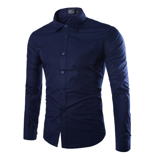 Herren elegante Langarmhemd R&B