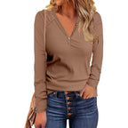 Damen Langärmliges Shirt mit Knopfdetails R&B