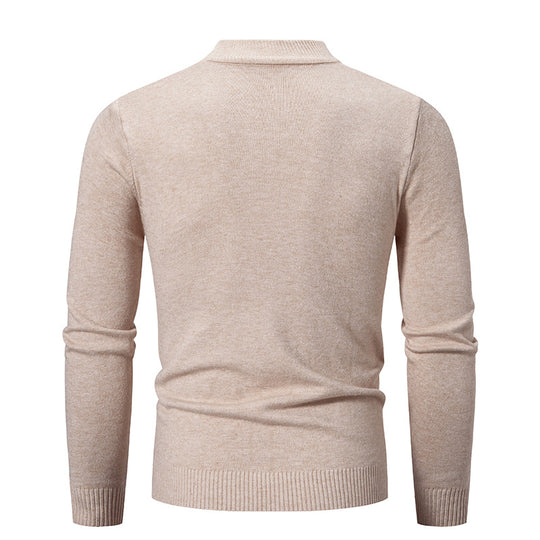 Herren Feinstrickpullover mit hohem Kragen und elastischen Bündchen R&B