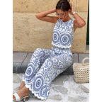 Damen Zweiteiliges Set mit floralem Muster und weitem Schnitt R&B