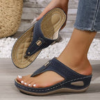 Damen Bequeme Zehentrenner-Sandalen mit atmungsaktiver Oberkonstruktion R&B