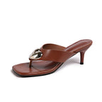Damen Elegante Zehensandalen mit schickem Metall-Detail