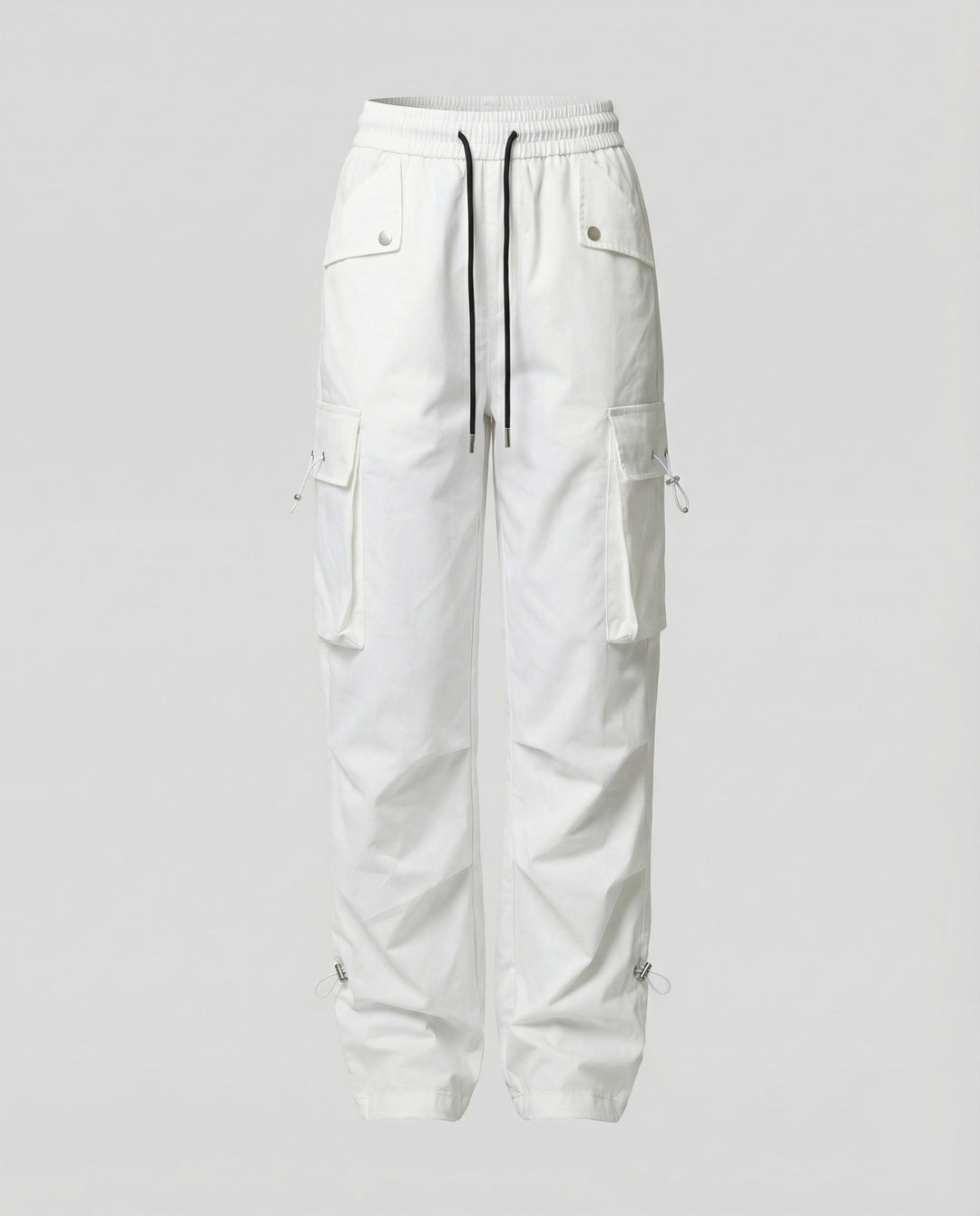 Damen nan weite Cargo-Hose mit elastischem Bund, großen Klappentaschen und verstellbarem Saum R&B