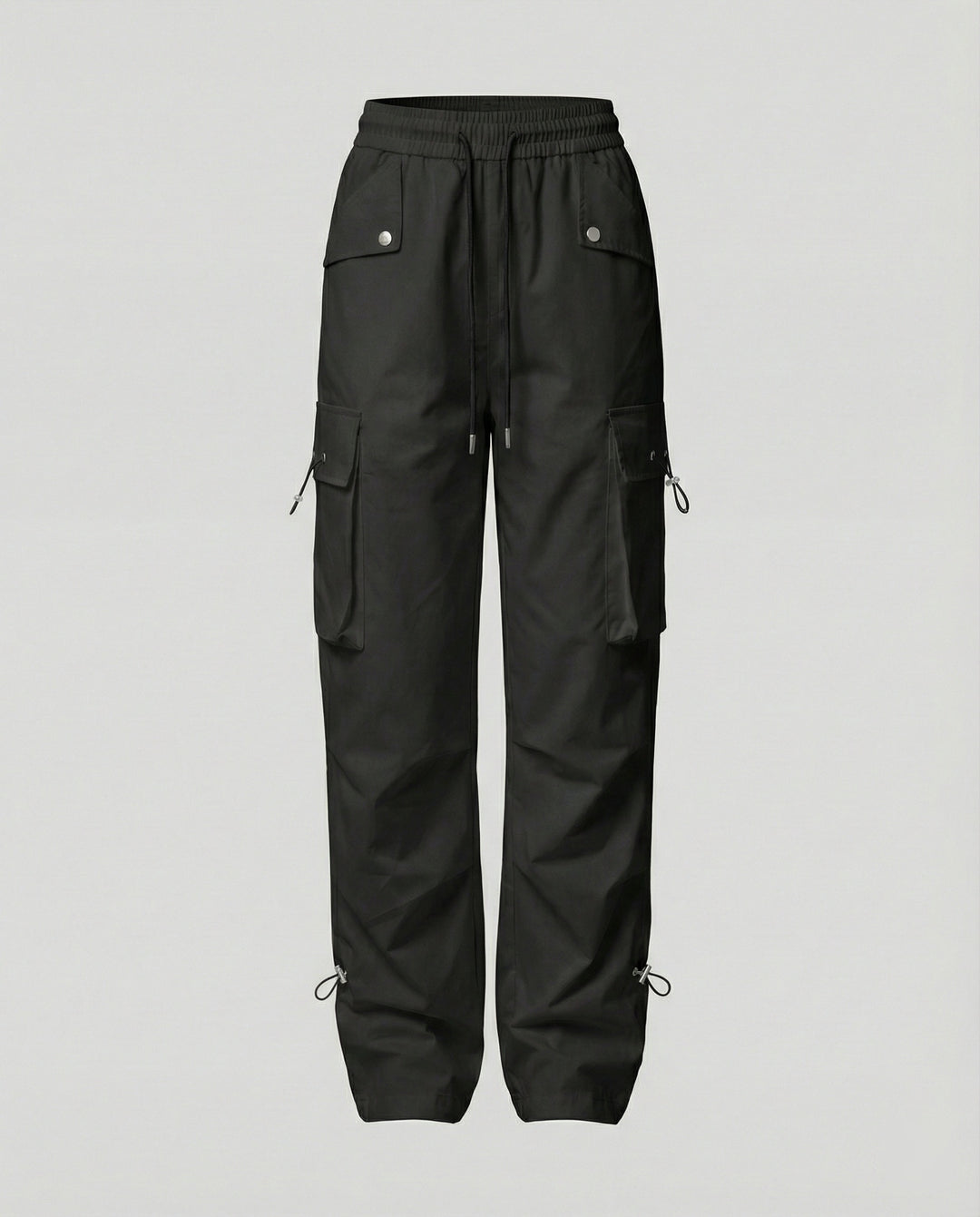 Damen nan weite Cargo-Hose mit elastischem Bund, großen Klappentaschen und verstellbarem Saum R&B