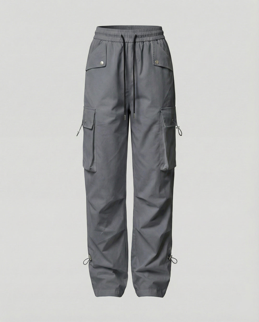 Damen nan weite Cargo-Hose mit elastischem Bund, großen Klappentaschen und verstellbarem Saum R&B