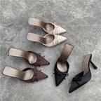 Damen elegante Slingback-Pumps mit feiner Schleifenverzierung R&B
