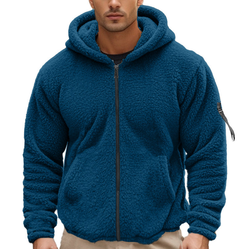 Herren Fleece-Hoodie mit kängurutasche und robustem Reißverschluss R&B