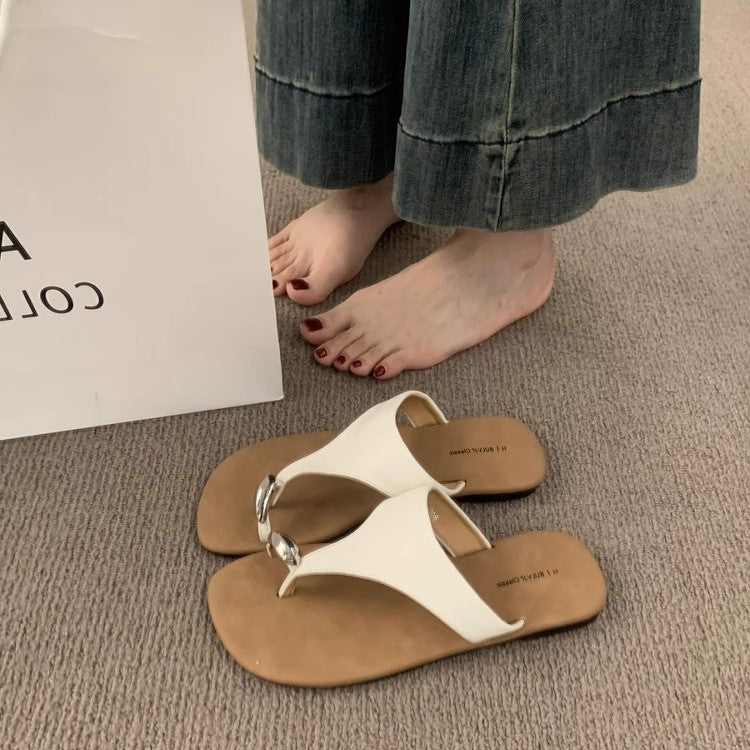 Damen Zehentrenner-Sandalen mit modischen Riemen und komfortablem Fußbett R&B