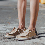 Damen lässige Segelschuhe aus strapazierfähigem Denim-Material
