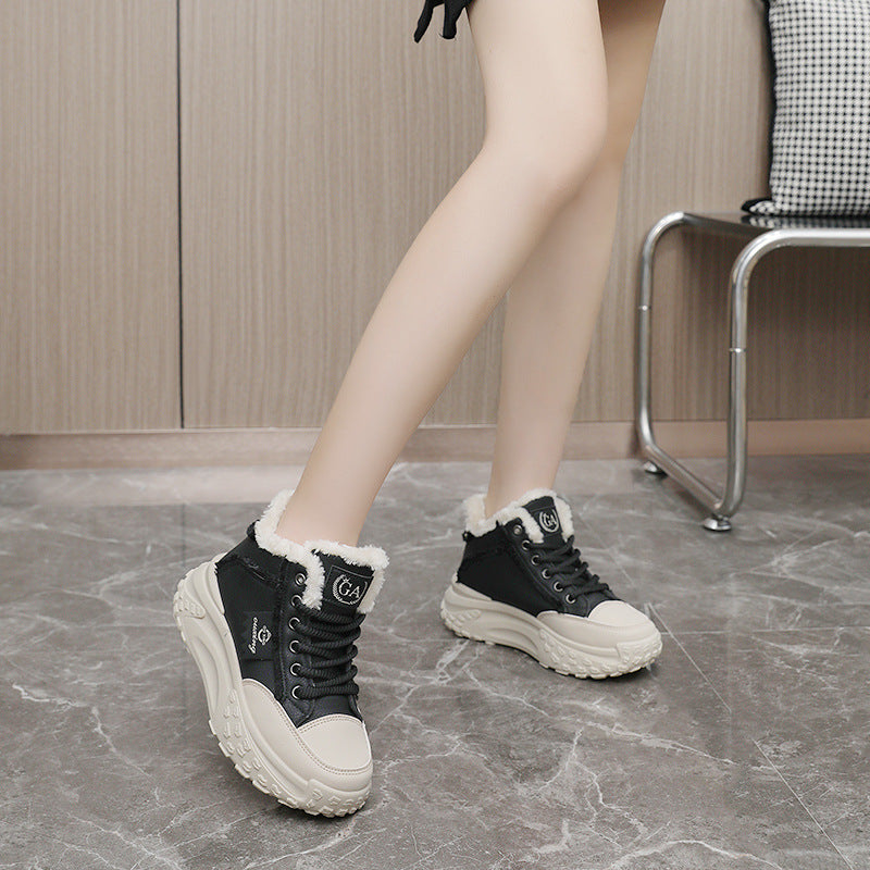 Damen High-Top Winter Sneakers mit flauschigem Innenfutter und rutschfester Sohle R&B