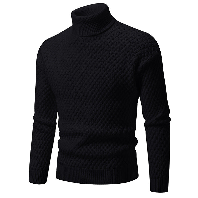 Herren modischer Rollkragenpullover mit strukturierter Oberfläche R&B