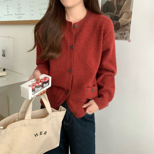 Damen Kuschelige Strickjacke mit praktischen Taschen R&B