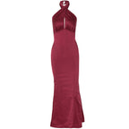 Damen Elegantes Maxikleid mit raffinierter Wickeloptik und schulterfreiem Design R&B