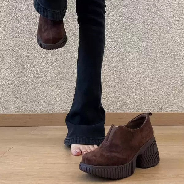 Damen Chunky Slipper mit breiter Gummisohle und elastischem Einschlupf R&B
