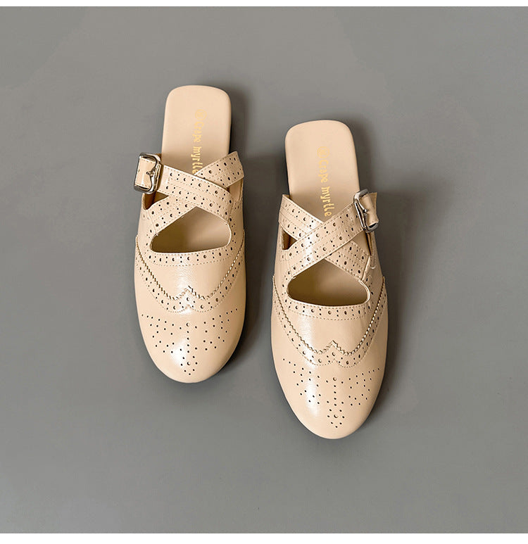 Damen modische Slipper mit elegantem Riemchen R&B