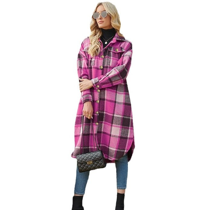 Damen Karierte Overshirtjacke R&B