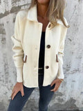 Damen gemütliche Cardigan-Jacke mit Knöpfen R&B