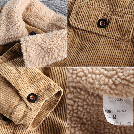 Herren Cordjacke mit kuscheligem Futter und praktischen Taschen R&B