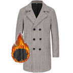 Herren eleganter Doppelreiher-Mantel mit strukturiertem Obermaterial R&B